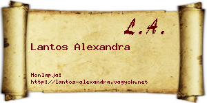 Lantos Alexandra névjegykártya